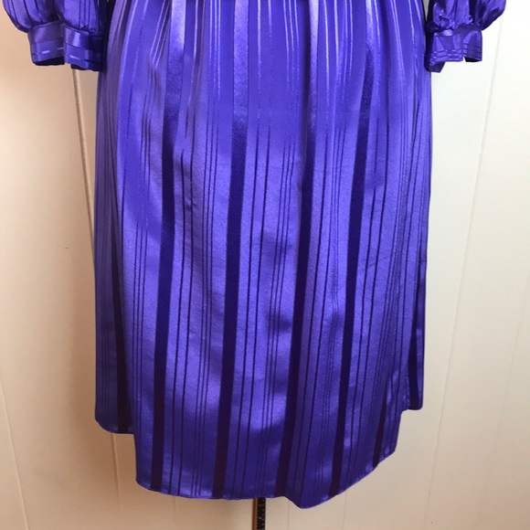 Vintage 70s/80s Purple “Secretary” Dress w/ Pleats - Picture 7 of 8